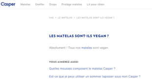 Casper matelas vegan