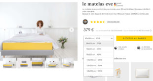 Taille du matelas Eve